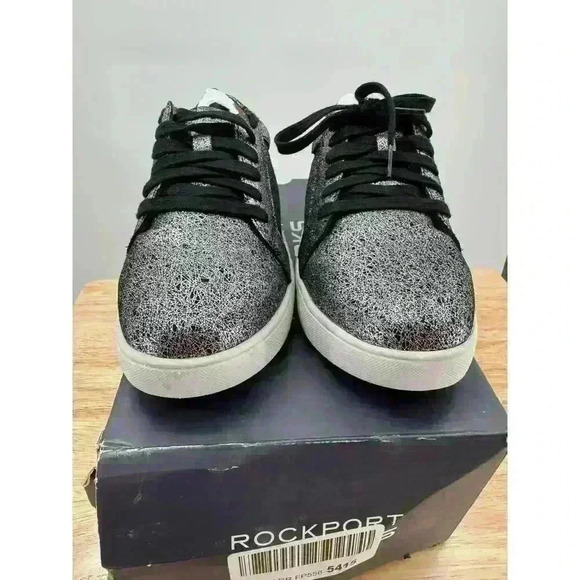 Rockport Works Parissa Silver Glitter Platform Sneaker | Composite Toe, Size 6.5 - Picture 2 of 6